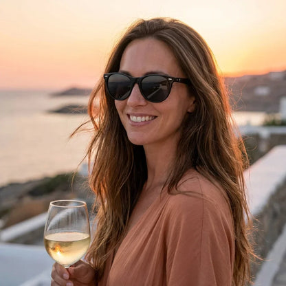 Hanga Roa cat eye polarized sunglasses in bio-acetate and natural wood · ReFramed, photo 19 of 30