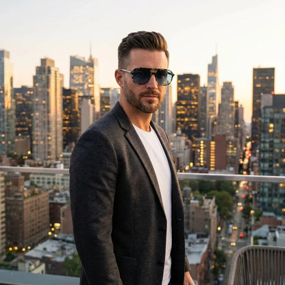 Orson E.D aviator polarized sunglasses, bio-acetate frame · ReFramed, photo 21 of 30