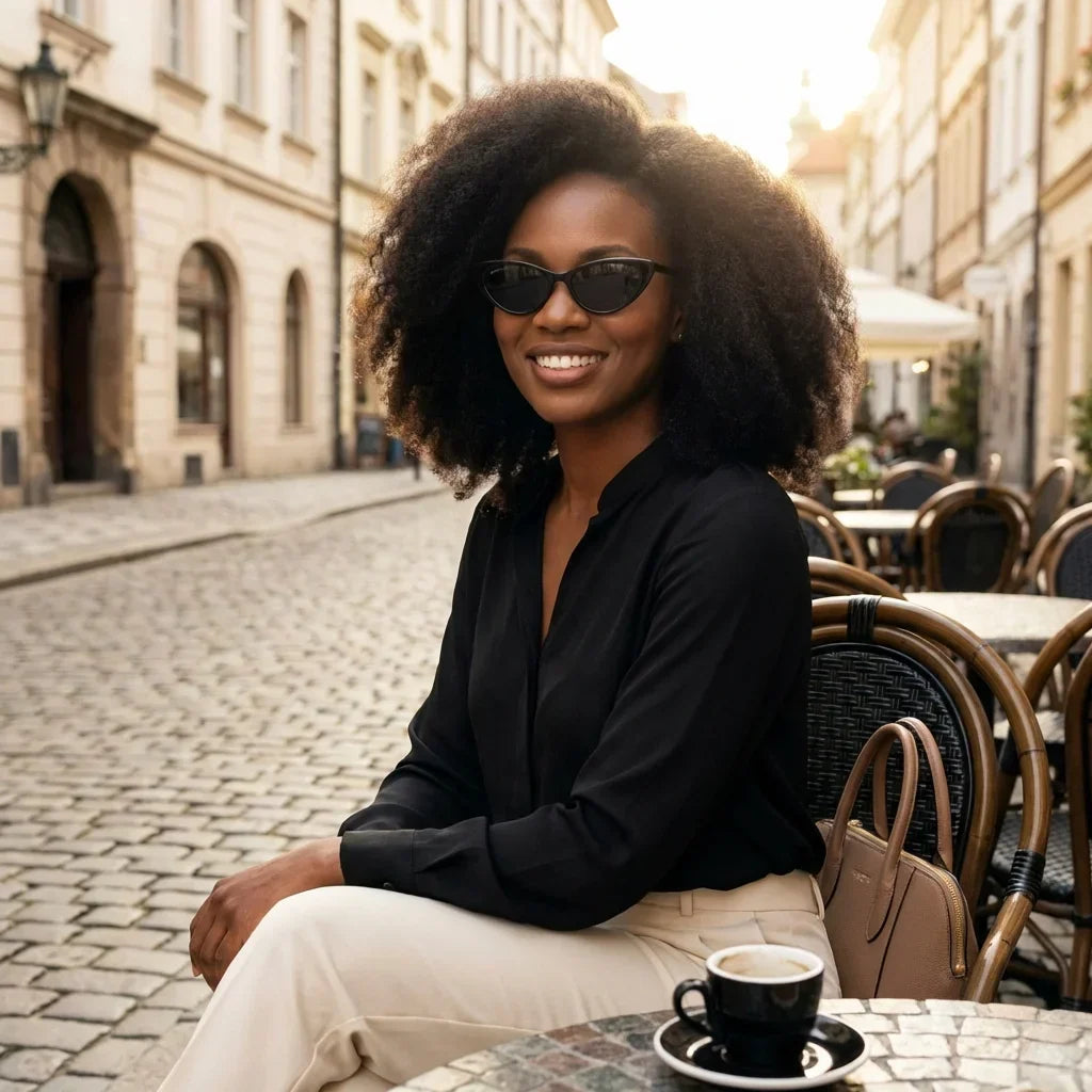 Audrey Red cat eye polarized sunglasses in bio-acetate, retro style · ReFramed, photo 22 of 27