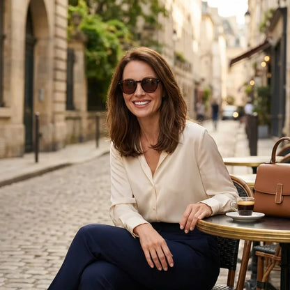 Lenga oval sunglasses with polarized lenses, bio-acetate frame · ReFramed, photo 12 of 30