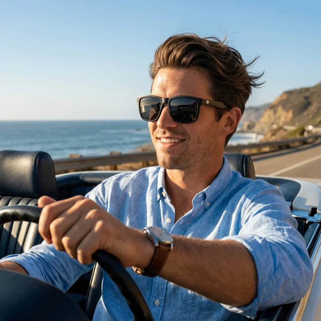 Rapanui RPET rectangular polarized sunglasses in recycled plastic · ReFramed, photo 17 of 30