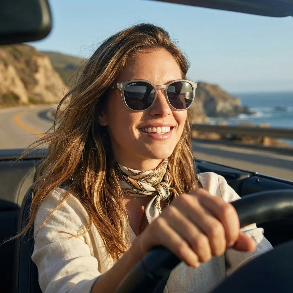 Meli TSP round polarized sunglasses in recycled plastic and natural wood · ReFramed, photo 25 of 30