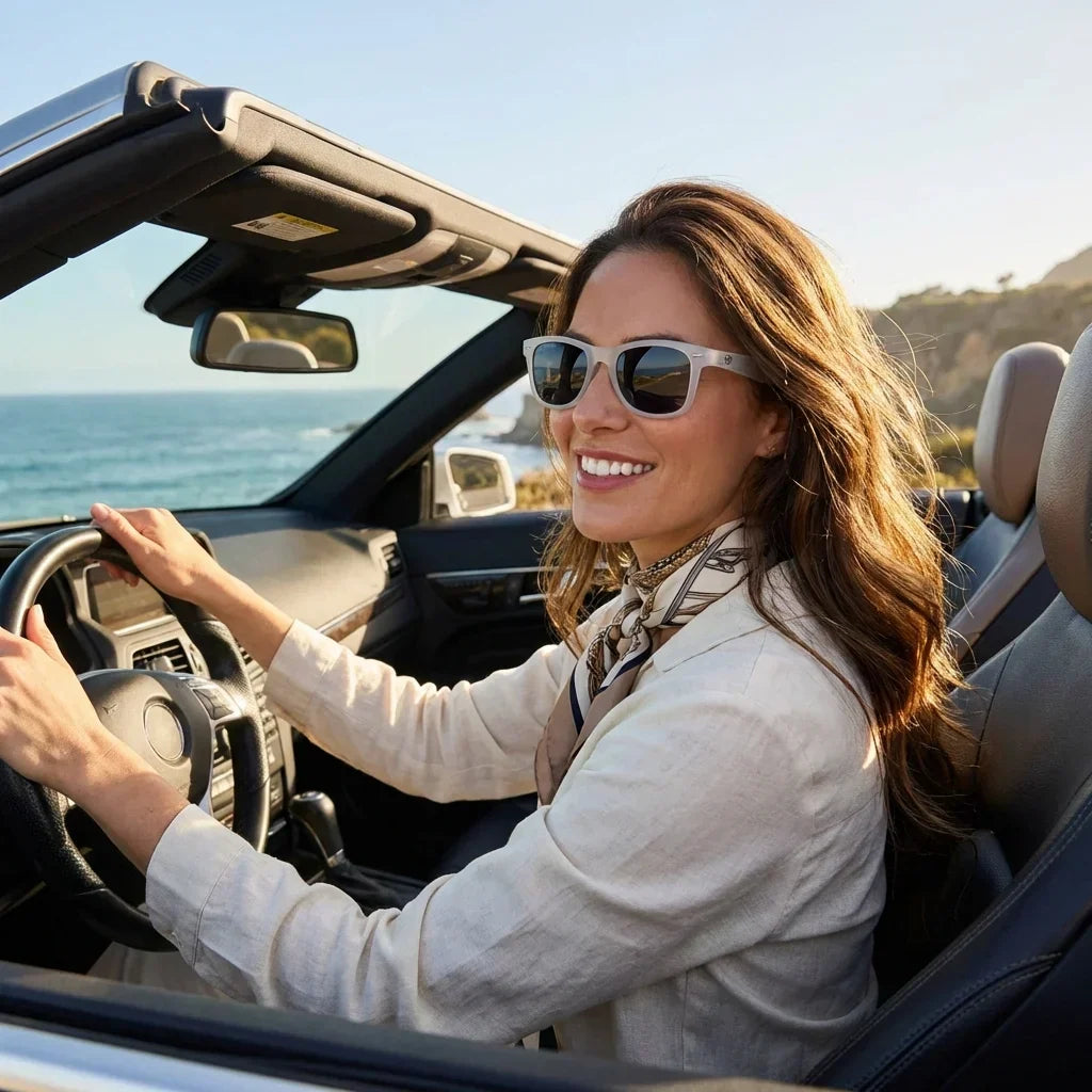 Acacia RPET Clear wayfarer-style polarized sunglasses in recycled plastic · ReFramed, photo 19 of 22