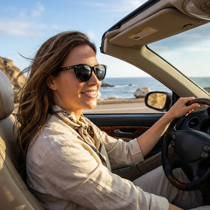 Hanga Roa cat eye polarized sunglasses in bio-acetate and natural wood · ReFramed, photo 18 of 30