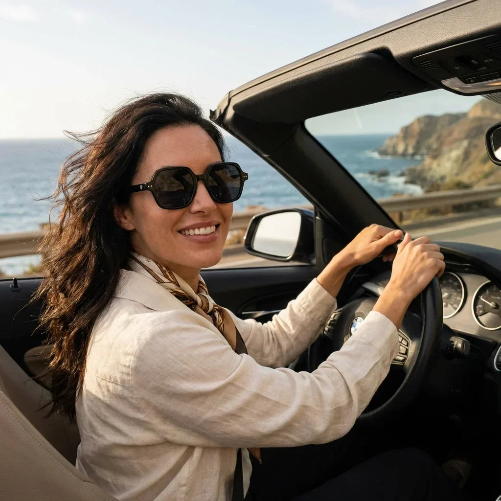 Canarias Geometric Polarized Sunglasses in Bio-Acetate