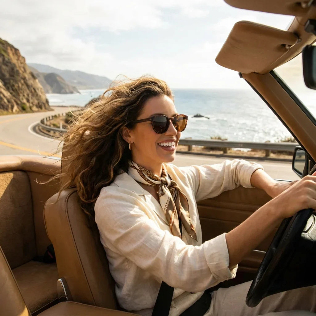Chiloé 220 Round Polarized Sunglasses in Bio-Acetate & Wood