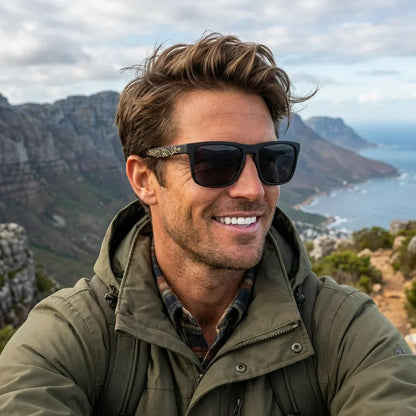 Lautaro Dark Designer's rectangular polarized sunglasses in recycled plastic · ReFramed, photo 11 of 24