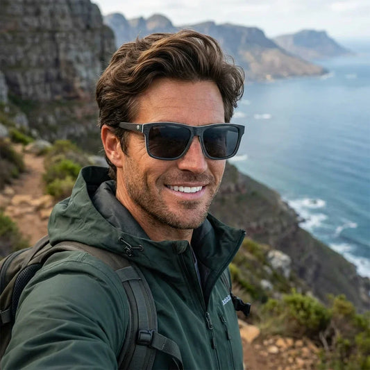 Keule XL rectangular polarized sunglasses in bio-acetate · ReFramed, photo 1 of 26