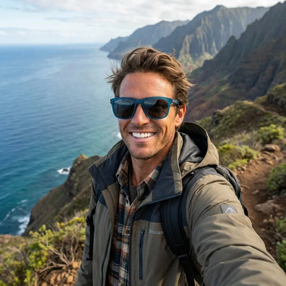 Rapanui RPET rectangular polarized sunglasses in recycled plastic · ReFramed, photo 24 of 30