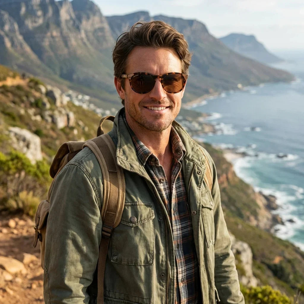 Chiloé 0084 round polarized sunglasses in bio-acetate and natural wood · ReFramed, photo 9 of 30