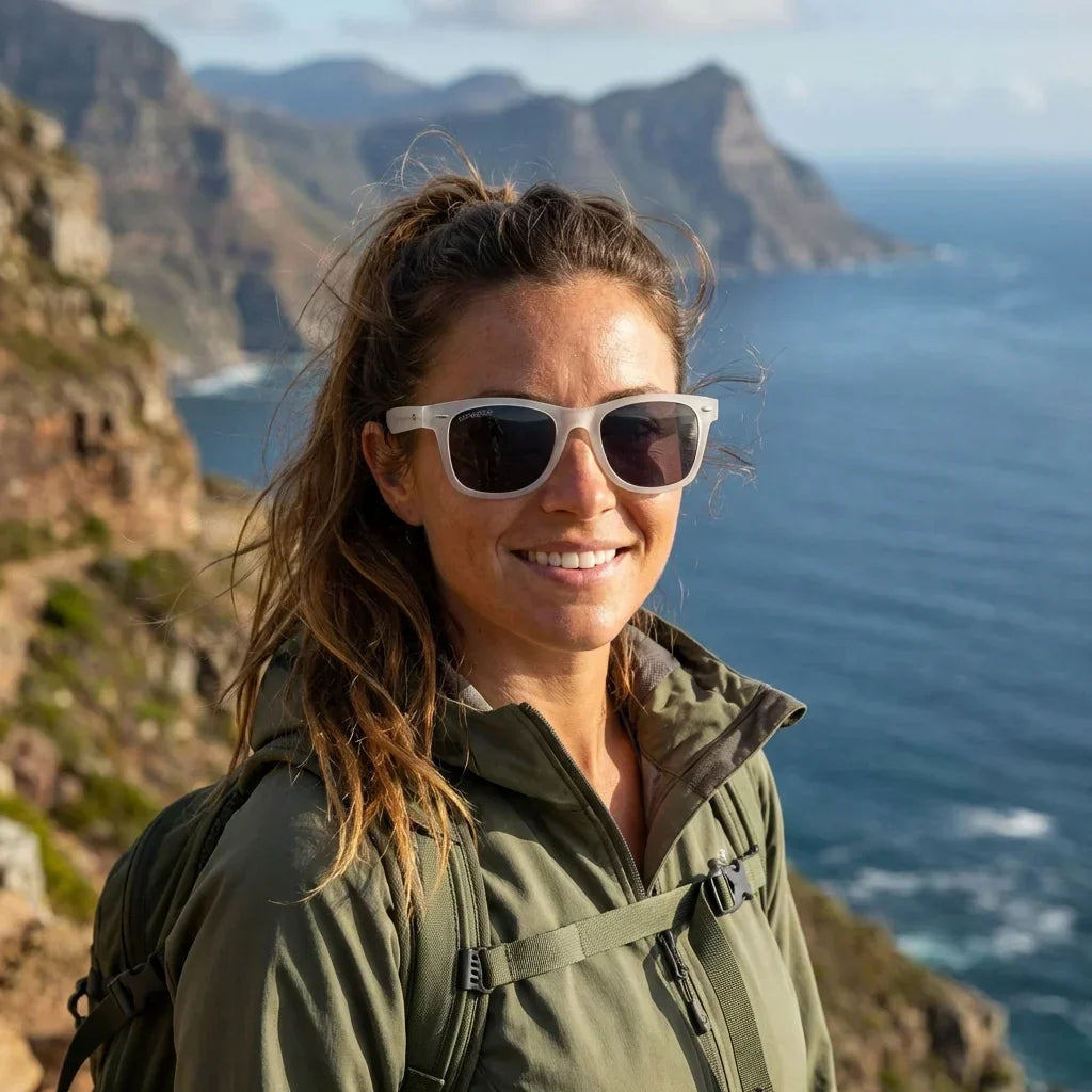 Acacia RPET Clear wayfarer-style polarized sunglasses in recycled plastic · ReFramed, photo 7 of 22