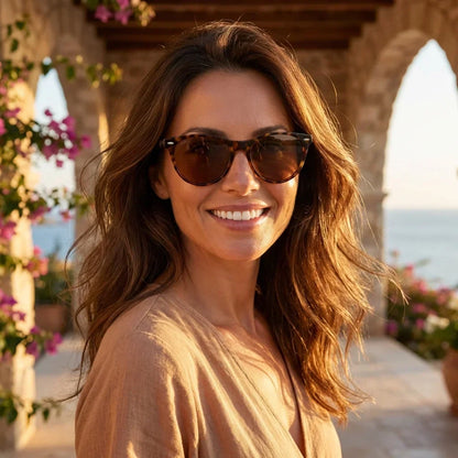 Hanga Roa cat eye polarized sunglasses in bio-acetate and natural wood · ReFramed, photo 22 of 30