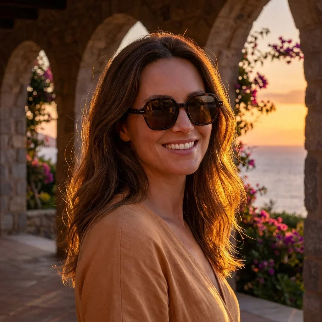 Canarias geometric polarized sunglasses, bio-acetate frame · ReFramed, photo 23 of 30