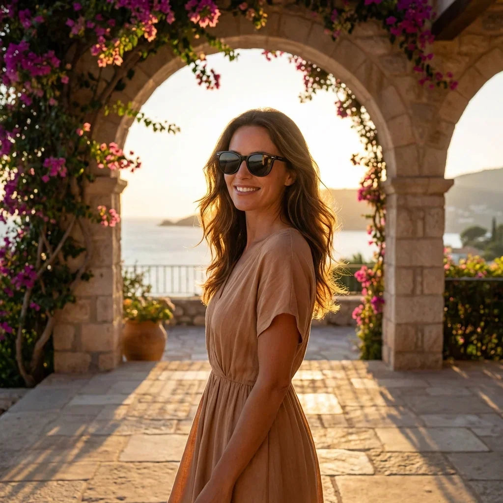 Hanga Roa cat eye polarized sunglasses in bio-acetate and natural wood · ReFramed, photo 15 of 30