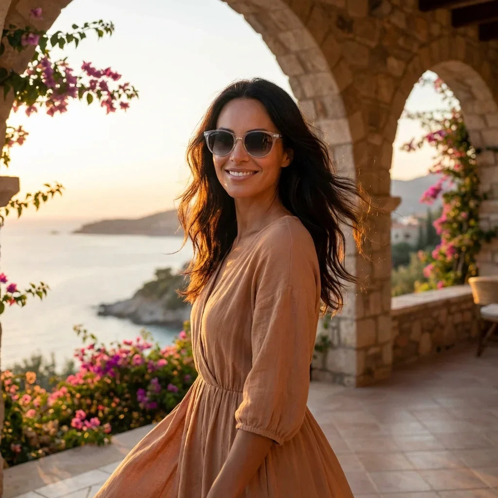 Hanga Roa cat eye polarized sunglasses in bio-acetate and natural wood · ReFramed, photo 29 of 30