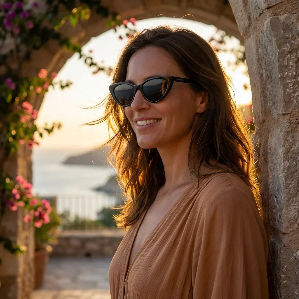 Audrey Red cat eye polarized sunglasses, bio-acetate frame · ReFramed, photo 6 of 27