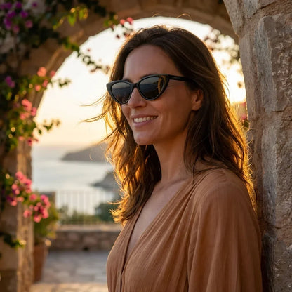 Audrey Red cat eye polarized sunglasses, bio-acetate frame · ReFramed, photo 6 of 27