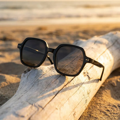 Canarias Geometric Polarized Sunglasses in Bio-Acetate