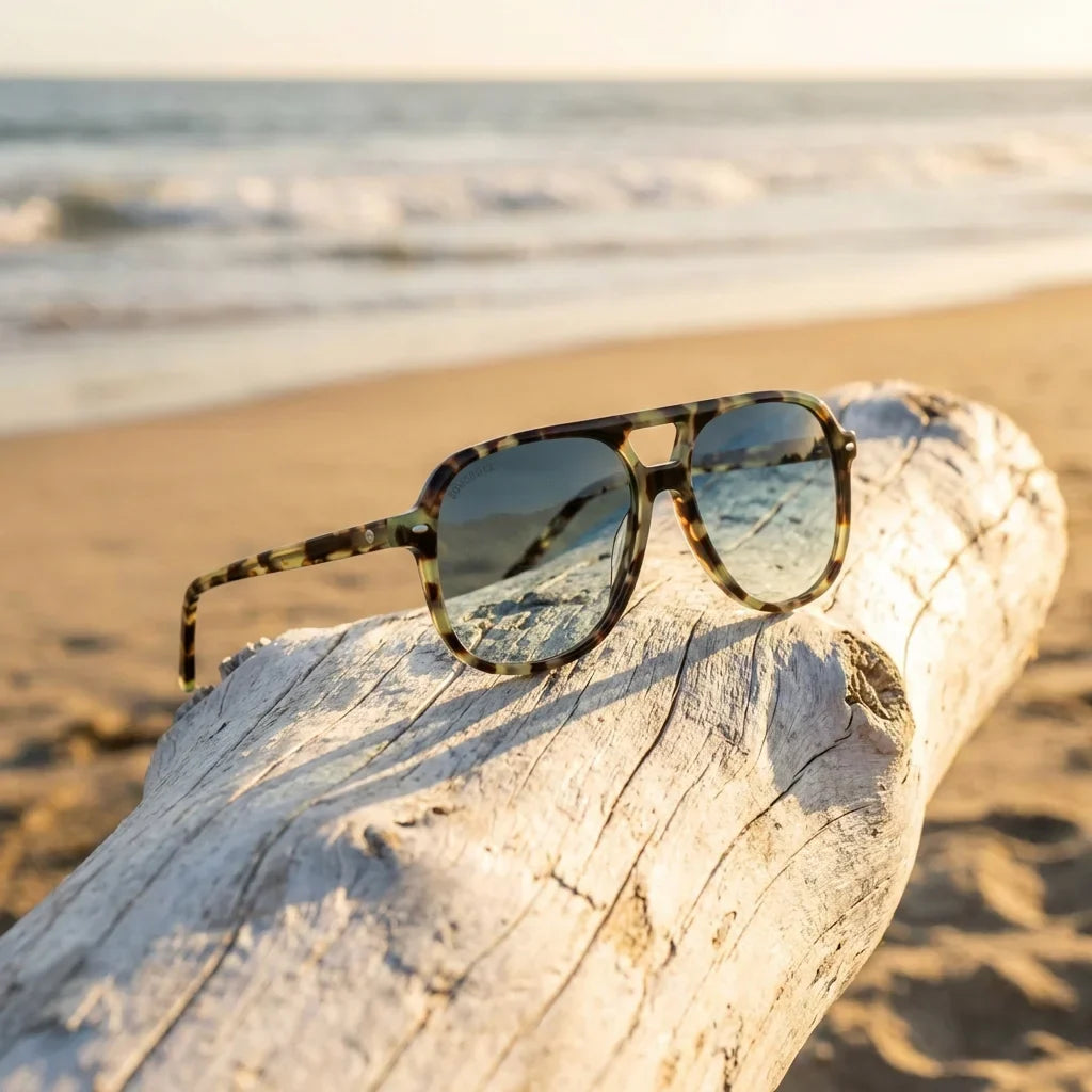 Orson E.D aviator polarized sunglasses, bio-acetate frame · ReFramed, photo 19 of 30