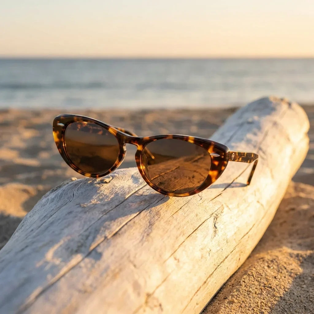 Havana cat eye sunglasses with polarized lenses, bio-acetate frame · ReFramed, photo 22 of 30
