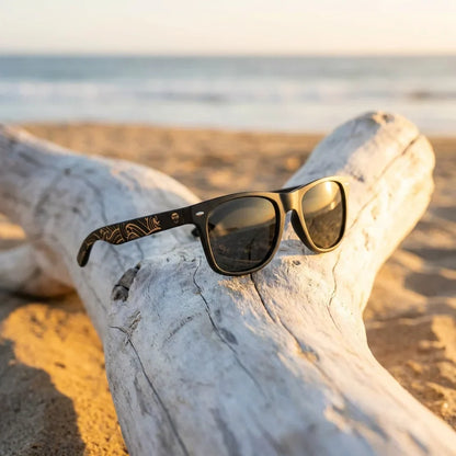 Acacia Dark Designer's wayfarer-style polarized sunglasses in recycled plastic · ReFramed, photo 9 of 30