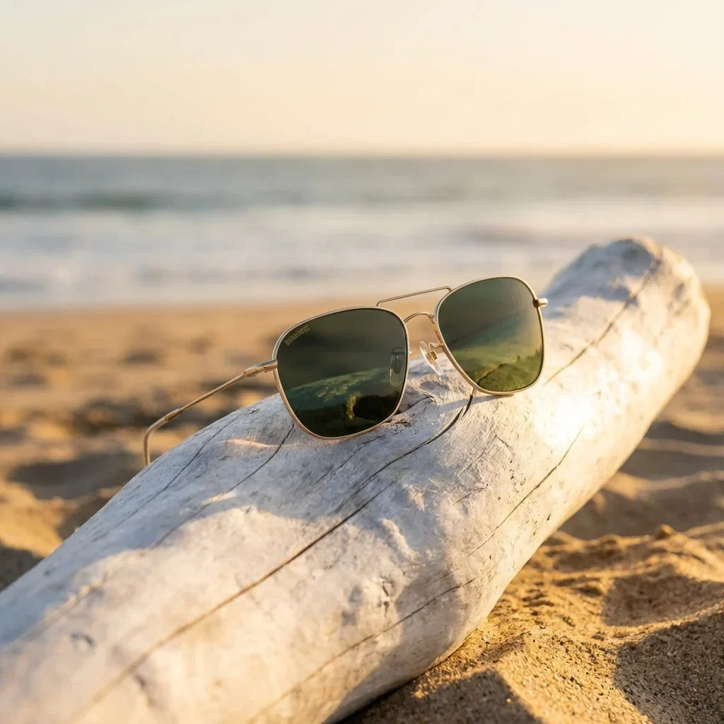 Commander Reverse aviator sunglasses, stainless steel and bio-acetate · ReFramed, photo 21 of 27