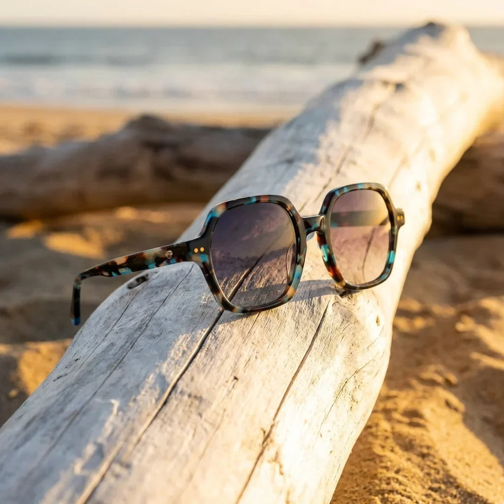 Canarias Geometric Polarized Sunglasses in Bio-Acetate