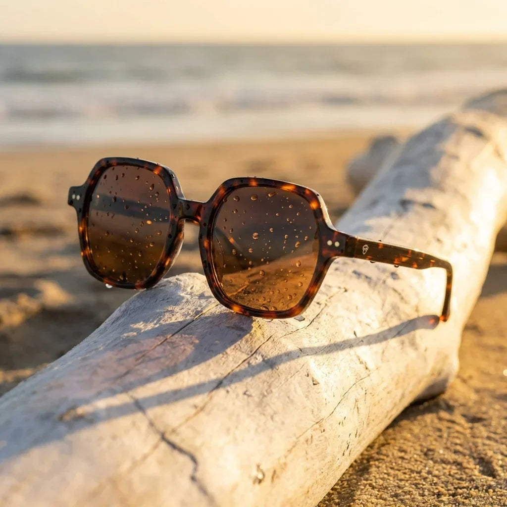 Canarias Geometric Polarized Sunglasses in Bio-Acetate