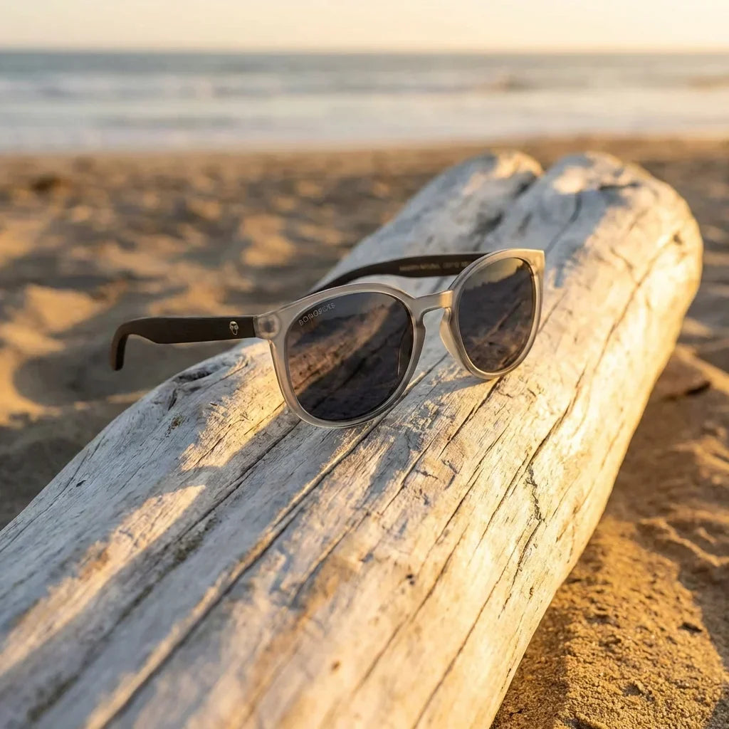 Meli TSP round polarized sunglasses in recycled plastic and natural wood · ReFramed, photo 28 of 30