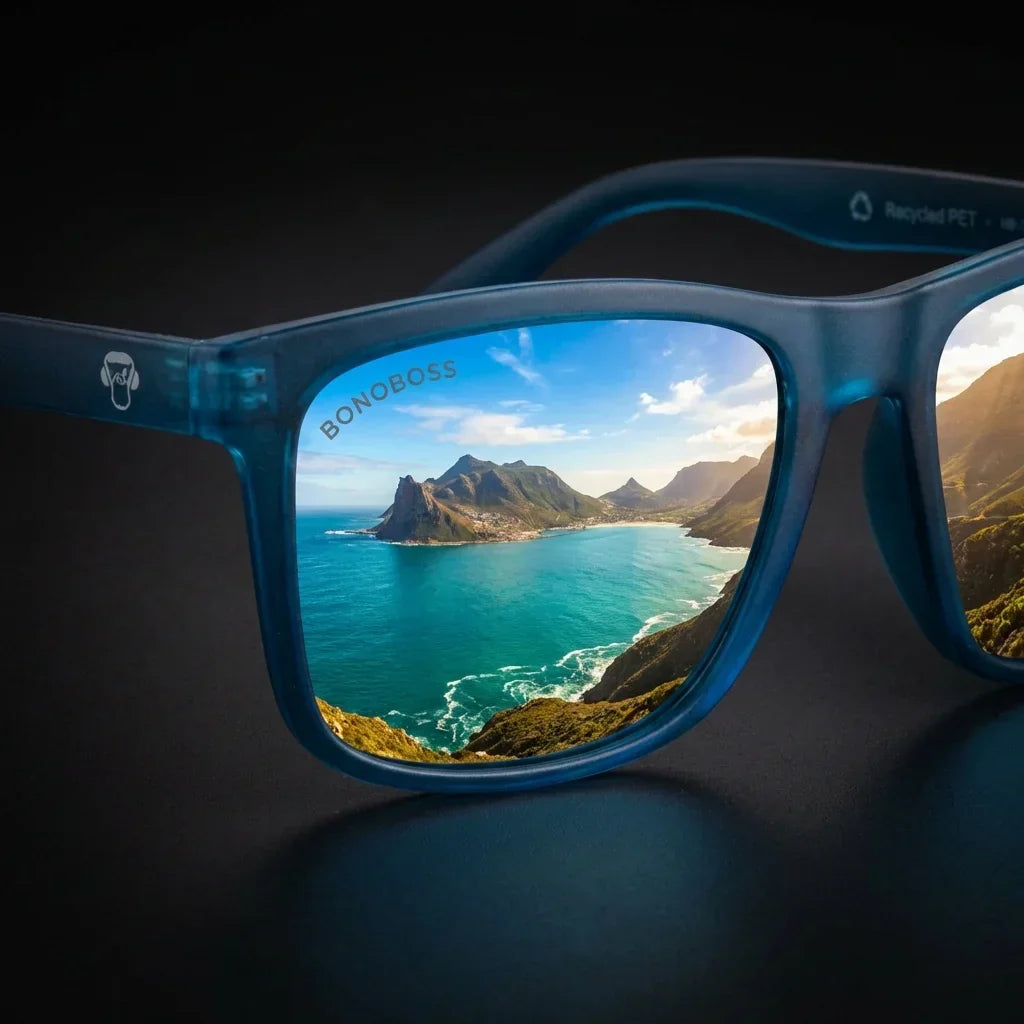 Rapanui RPET rectangular polarized sunglasses in recycled plastic · ReFramed, photo 20 of 30