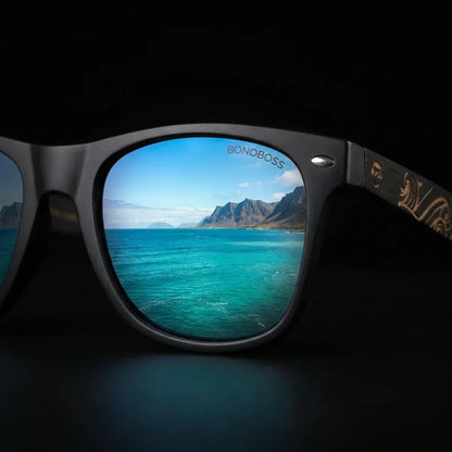 Acacia Dark Designer's wayfarer-style polarized sunglasses in recycled plastic · ReFramed, photo 17 of 30