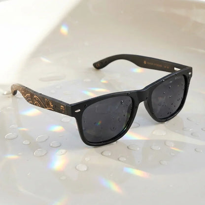 Acacia Dark Designer's wayfarer-style polarized sunglasses in recycled plastic · ReFramed, photo 18 of 30