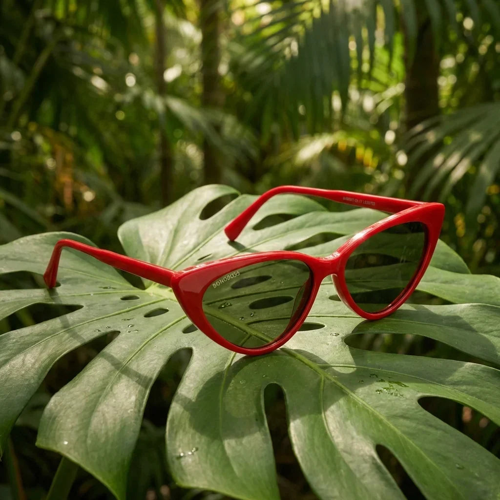 Audrey Red cat eye polarized sunglasses in bio-acetate, retro style · ReFramed, photo 16 of 27