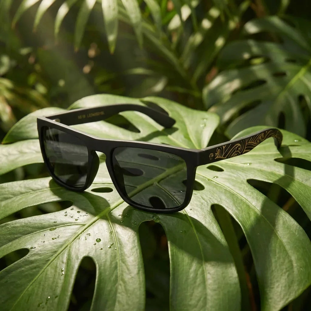 Lautaro Dark Designer's rectangular polarized sunglasses in recycled plastic · ReFramed, photo 14 of 24
