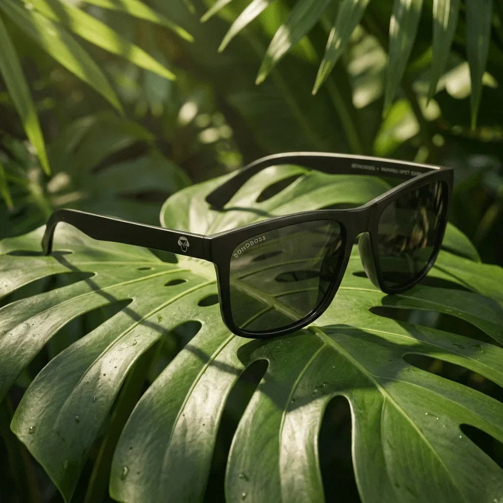 Rapanui RPET rectangular polarized sunglasses in recycled plastic · ReFramed, photo 16 of 30