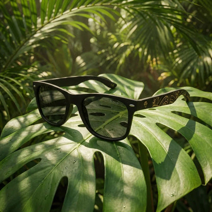 Acacia Dark Designer's wayfarer-style polarized sunglasses in recycled plastic · ReFramed, photo 11 of 30