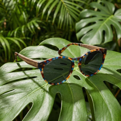 Chiloé 110 Carey round polarized sunglasses in bio-acetate and natural wood · ReFramed, photo 14 of 26