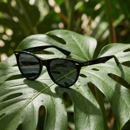 Hanga Roa cat eye polarized sunglasses in bio-acetate and natural wood · ReFramed, photo 17 of 30