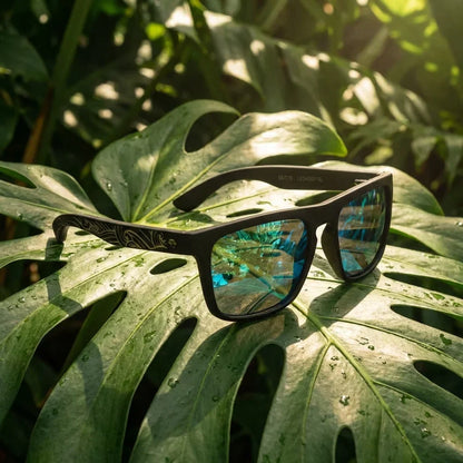 Lautaro Dark Designer's rectangular polarized sunglasses in recycled plastic · ReFramed, photo 21 of 24