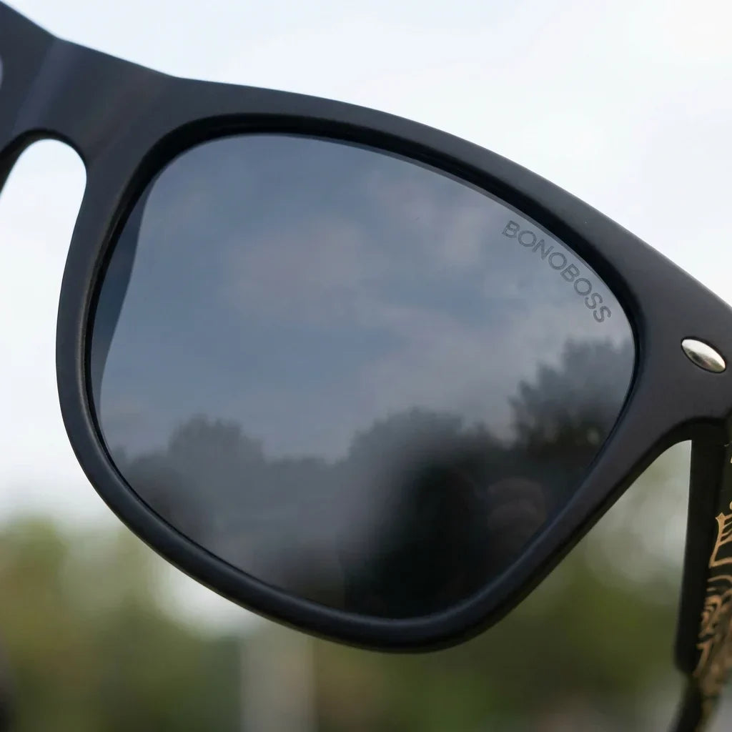 Acacia Dark Designer's wayfarer-style polarized sunglasses in recycled plastic · ReFramed, photo 13 of 30