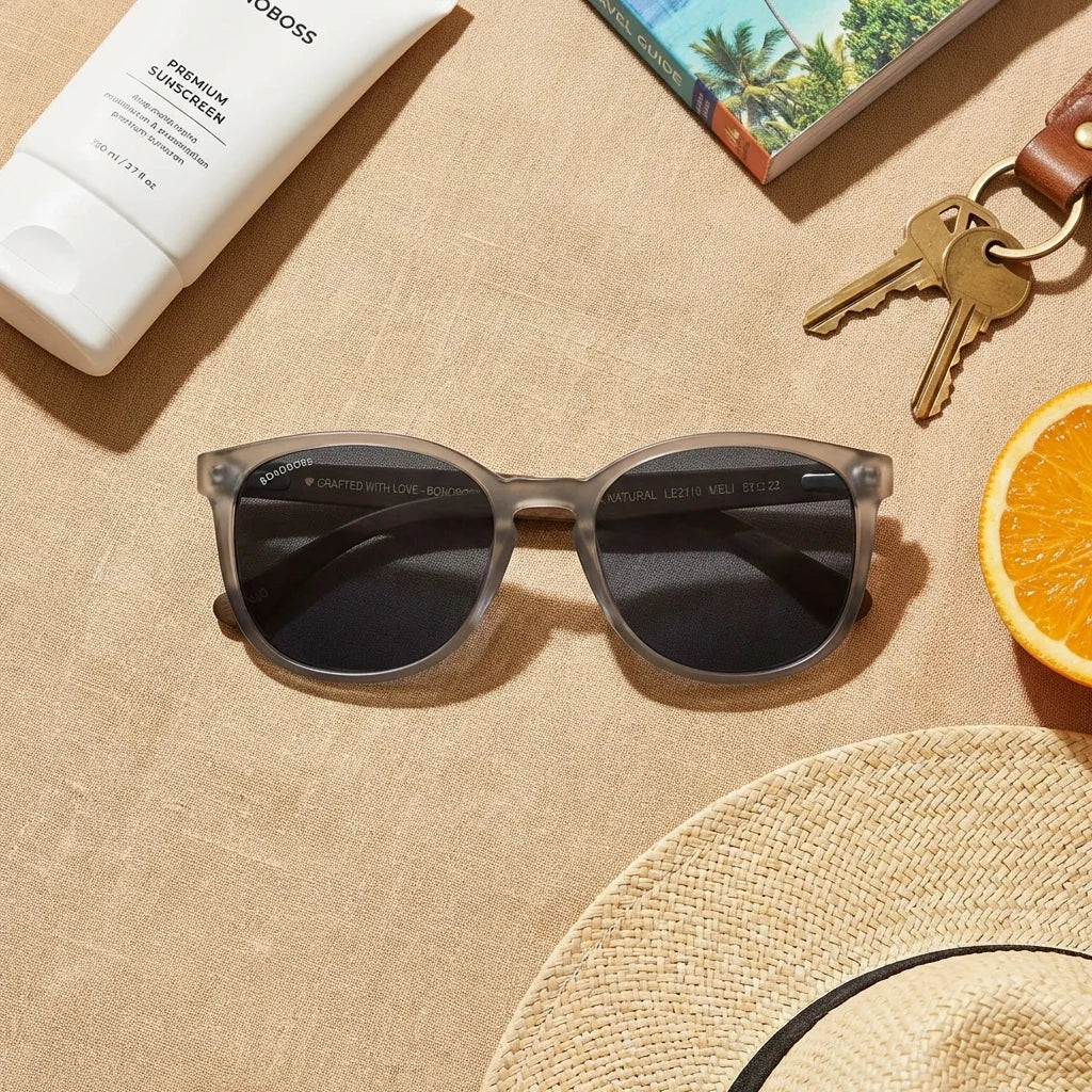 Meli TSP round polarized sunglasses in recycled plastic and natural wood · ReFramed, photo 29 of 30