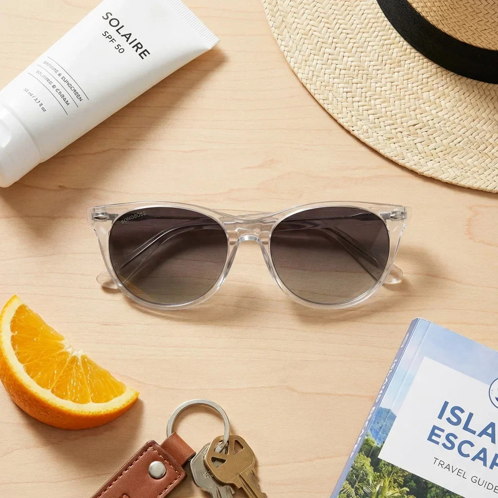 Hanga Roa Cat Eye Polarized Sunglasses in Bio-Acetate and Natural Wood