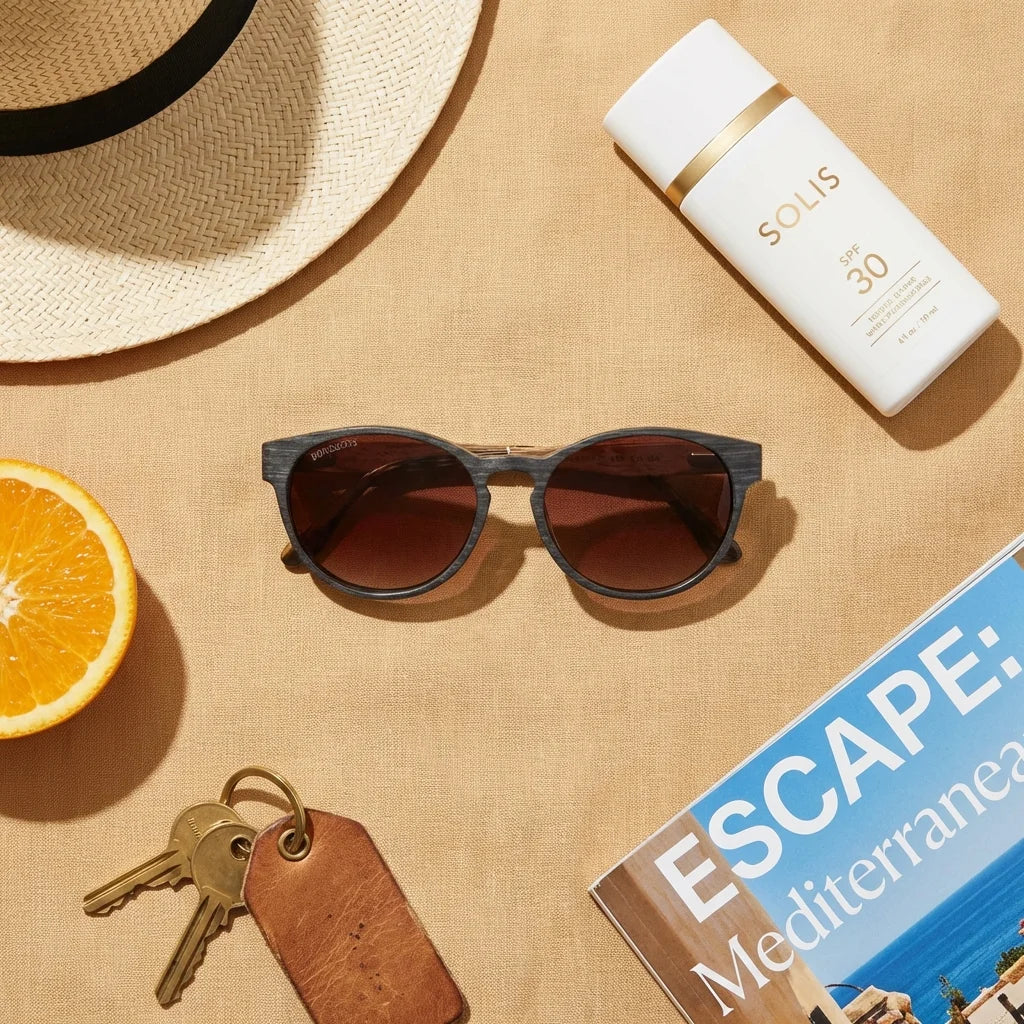 Chiloé 110 Wood round polarized sunglasses in bio-acetate and natural wood · ReFramed, photo 23 of 30