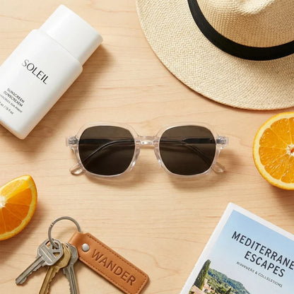 Canarias Geometric Polarized Sunglasses in Bio-Acetate
