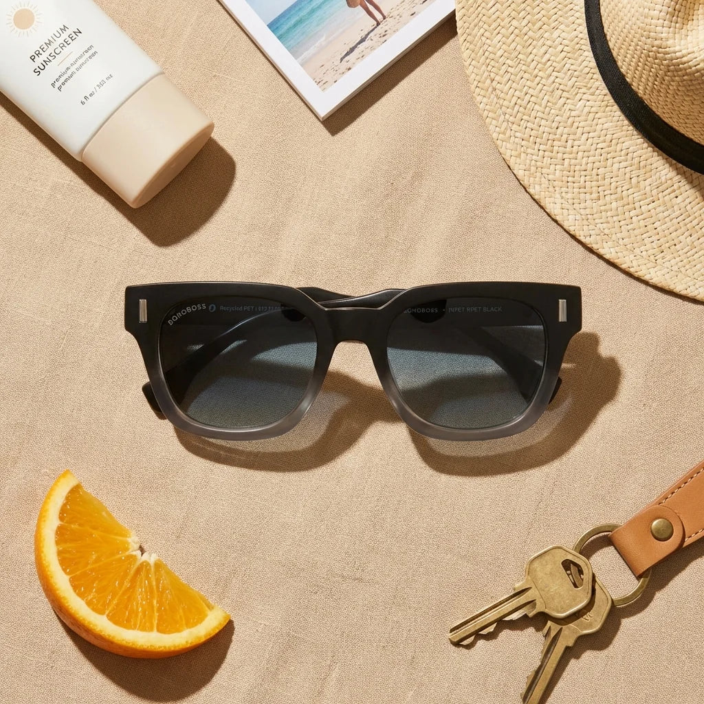 Osorno RPET rectangular polarized sunglasses in recycled plastic · ReFramed, photo 29 of 30