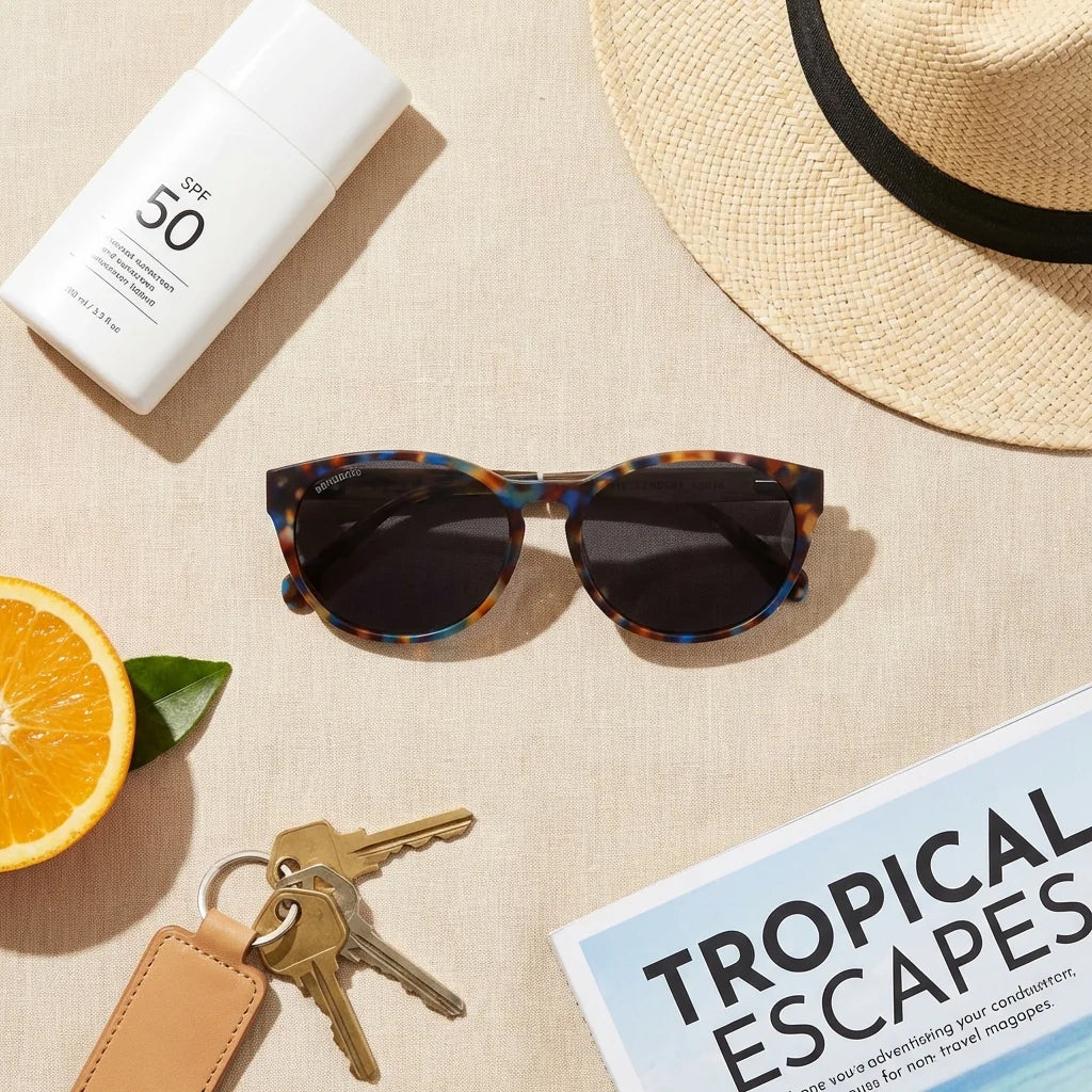 Chiloé 110 Carey round polarized sunglasses in bio-acetate and natural wood · ReFramed, photo 16 of 26