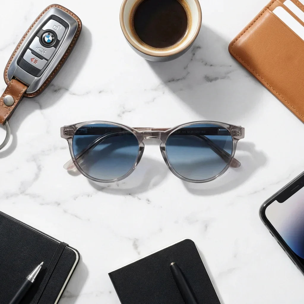 Chiloé 220 Round Polarized Sunglasses in Bio-Acetate & Wood