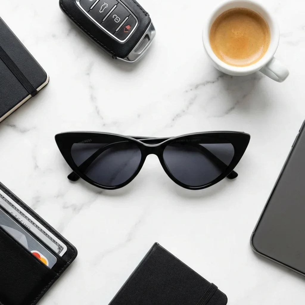 Audrey Red cat eye polarized sunglasses, bio-acetate frame · ReFramed, photo 11 of 27