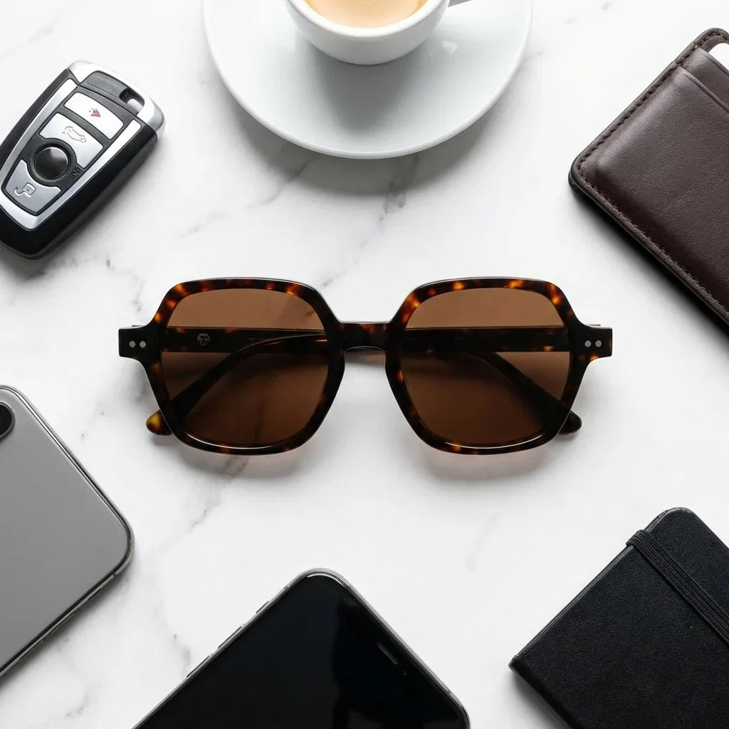 Canarias geometric polarized sunglasses, bio-acetate frame · ReFramed, photo 28 of 30