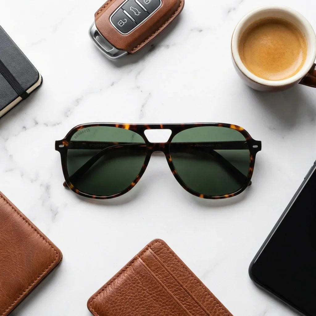 Orson E.D aviator polarized sunglasses, bio-acetate frame · ReFramed, photo 17 of 30